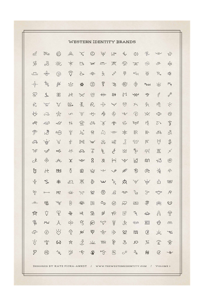 All rights reserved - Western Identity 2026.  Western Identity Brand Design Archives, Volume 1 - Featuring 273 custom livestock brands and brand "logos" designed and created for farms, ranches, and small businesses. 