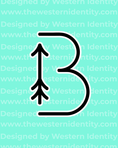 Unique B 3 Arrow Cattle and Horse Brand Design, built by Western Identity Custom Livestock Brand Design. For use as a hot or freeze brand. 