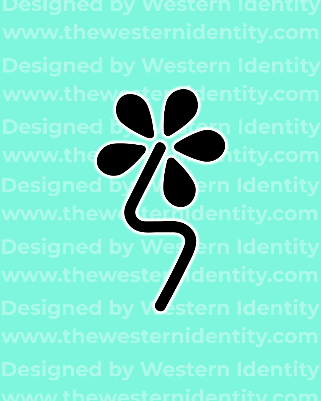 Modern Flower Daisy Livestock Brand Design for ranch identification or western business - designed by Western Identity for use with cattle and horses. 