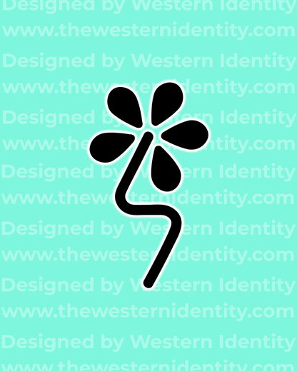 Modern Flower Daisy Livestock Brand Design for ranch identification or western business - designed by Western Identity for use with cattle and horses. 
