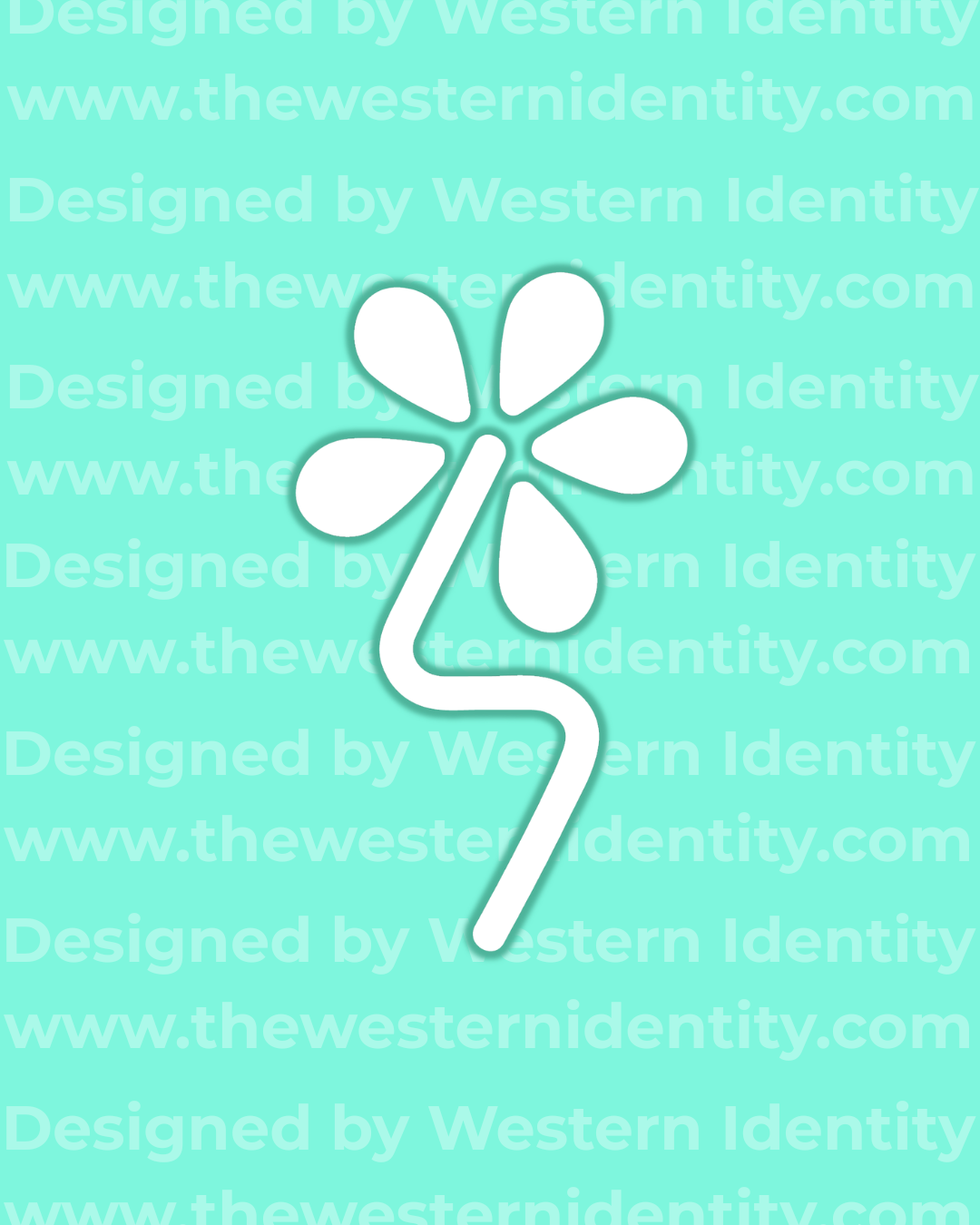 Modern Flower Daisy Livestock Brand Design for ranch identification or western business - designed by Western Identity for use with cattle and horses. 