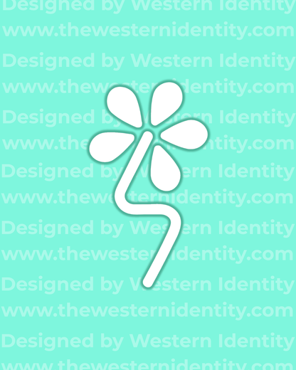 Modern Flower Daisy Livestock Brand Design for ranch identification or western business - designed by Western Identity for use with cattle and horses. 