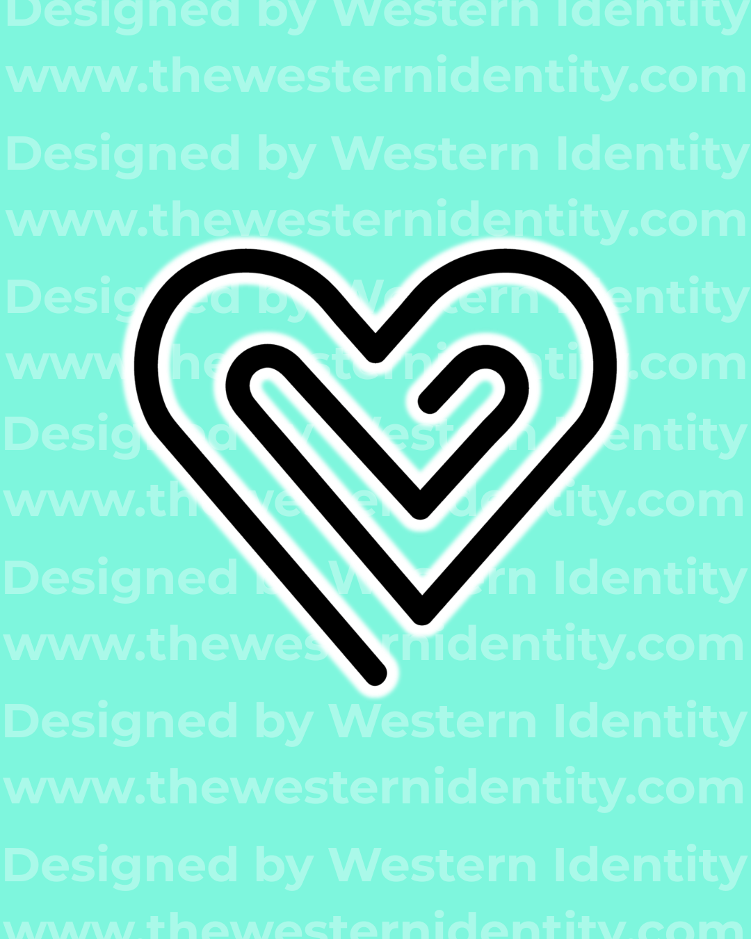western cattle ranch mark livestock brand heart design. Western themed business logo designed by Western Identity. 
