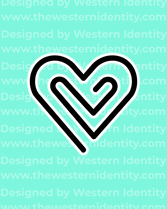 western cattle ranch mark livestock brand heart design. Western themed business logo designed by Western Identity. 