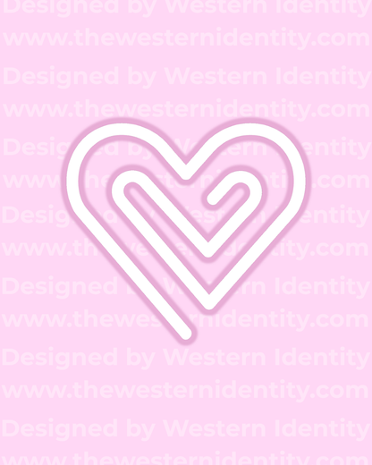 western cattle ranch mark livestock brand heart design. Western themed business logo designed by Western Identity. 