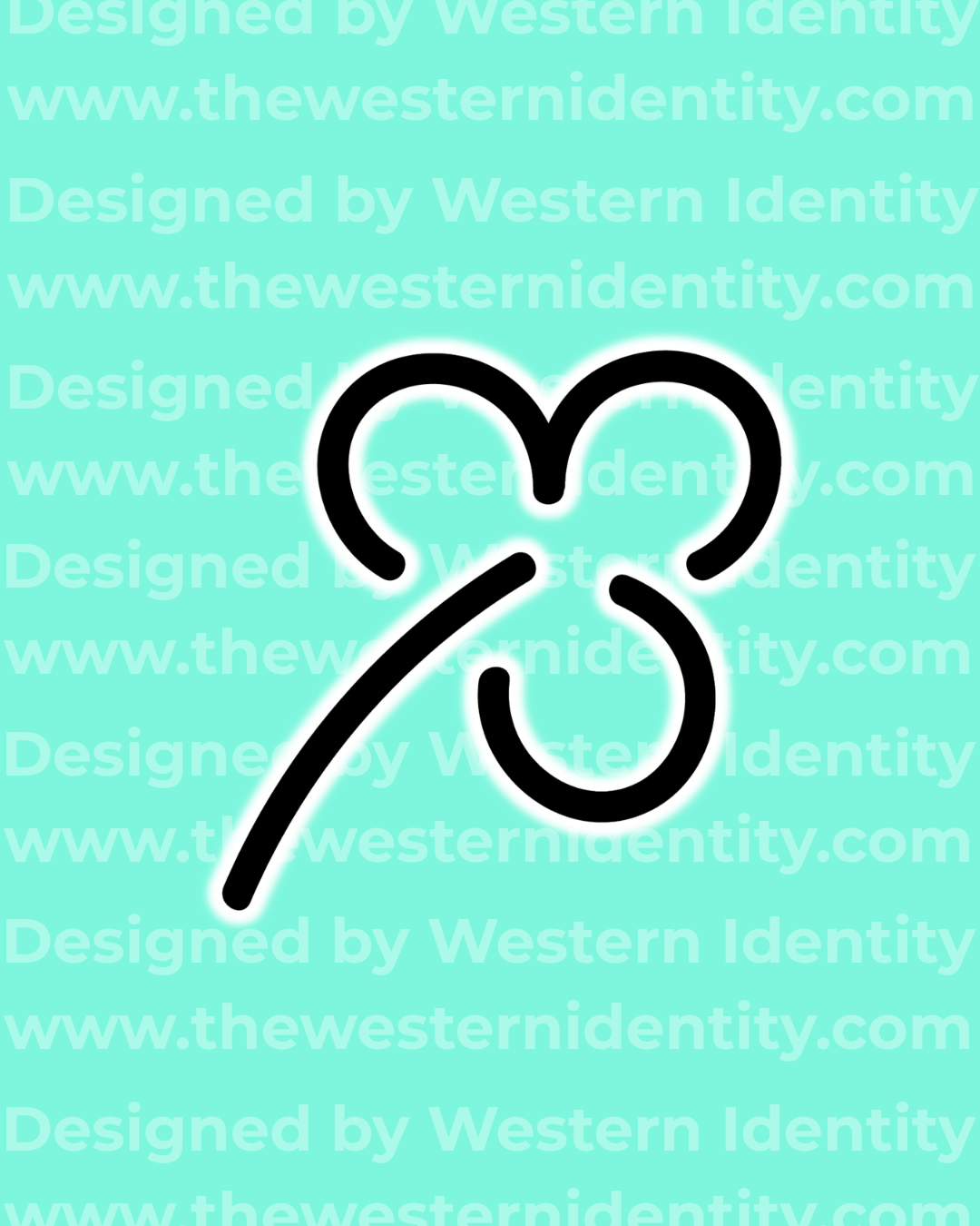 A lucky three leaf clover "MU" or "MC" cattle brand, horse brand, or livestock brand design. Works as a hot brand or freeze brand on cows or equine.  Registerable in your state or county. Traditional brand style combining modern and traditional elements, a perfect mix of what Western Identity does best. 