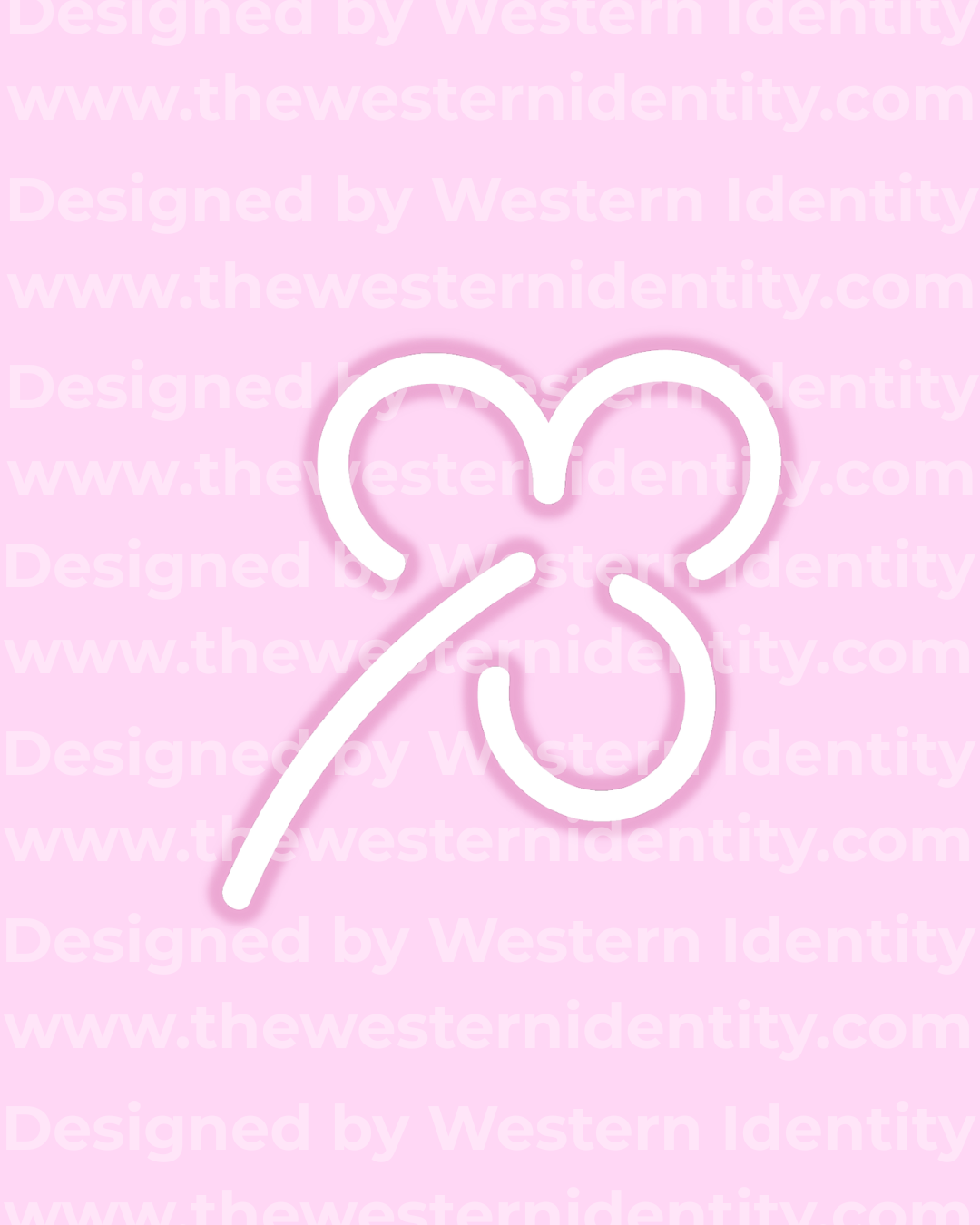 A lucky three leaf clover "MU" or "MC" cattle brand, horse brand, or livestock brand design. Works as a hot brand or freeze brand on cows or equine.  Traditional brand style combining modern and traditional elements, a perfect mix of what Western Identity does best. 