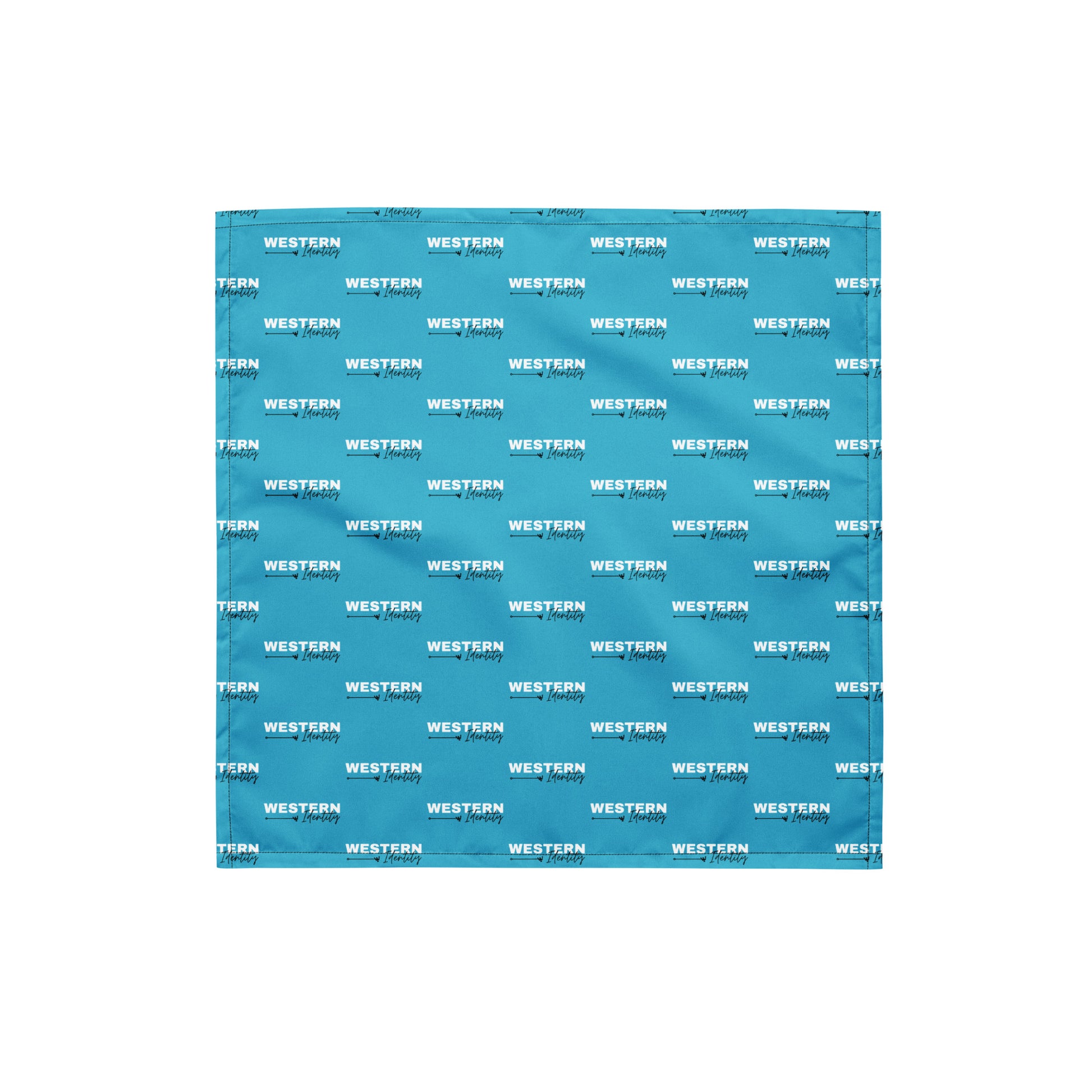 Western Identity Logo Bandana / Branded Wildrag, turquoise in color