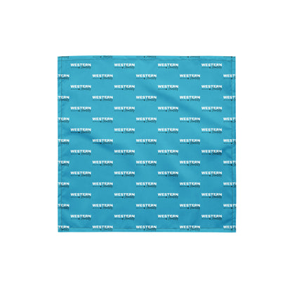Western Identity Logo Bandana / Branded Wildrag, turquoise in color