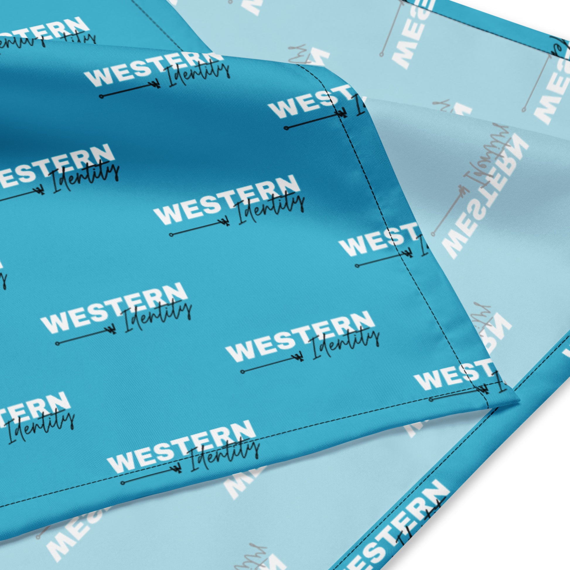 Western Identity Logo Bandana / Branded Wildrag, turquoise in color
