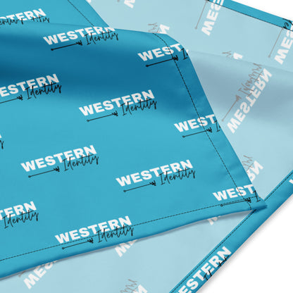 Western Identity Logo Bandana / Branded Wildrag, turquoise in color
