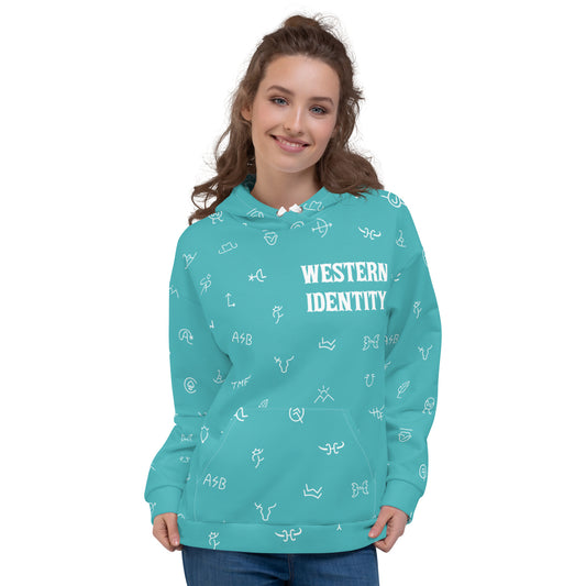 W.I. Turquoise Branded Hoodie